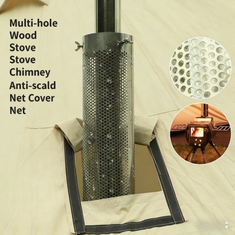 Camping Cooking Cover - Camping Stove Pipe Stainless Steel Chimney