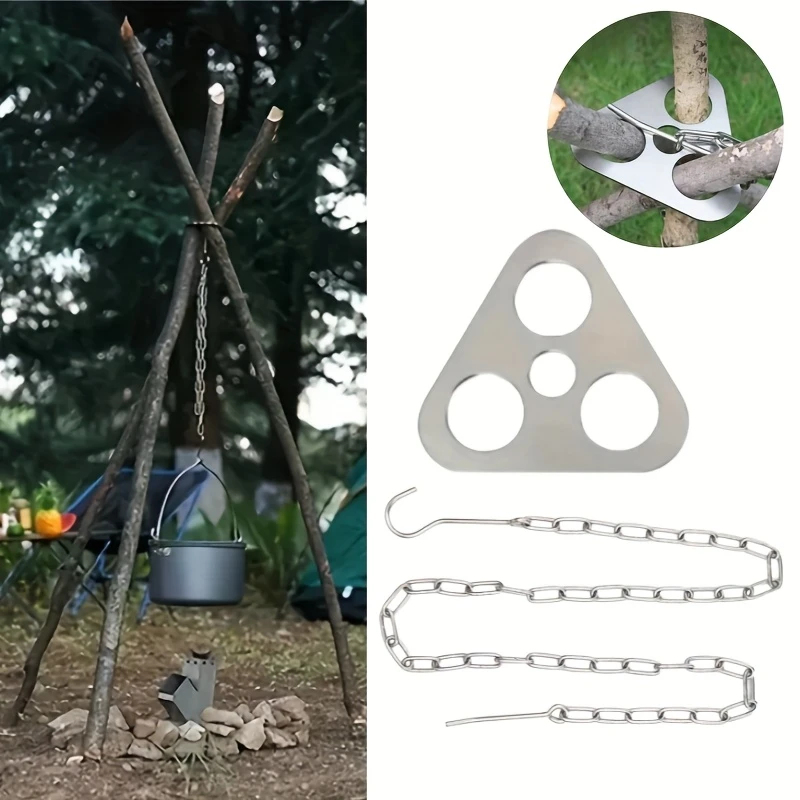 Camping Cooking Tripod - Camping Tripod Hanging Pot Bracket With