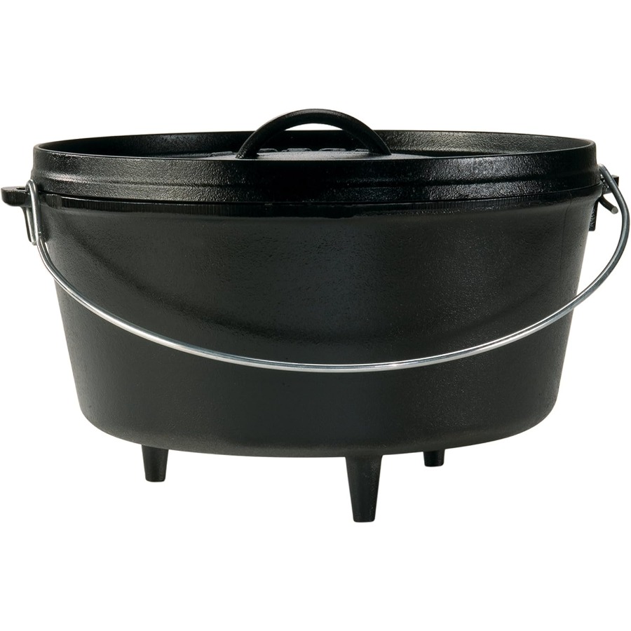 Camping Cooking Area - 8 Quart Pre-Seasoned Cast Iron Camp