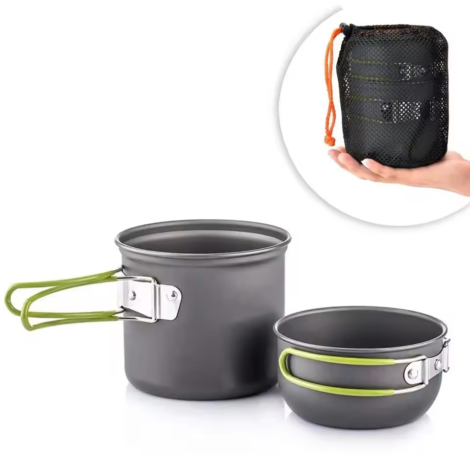 Camping Cooking No Gas - Ultralight Camping Cookware Mess Kit Camping