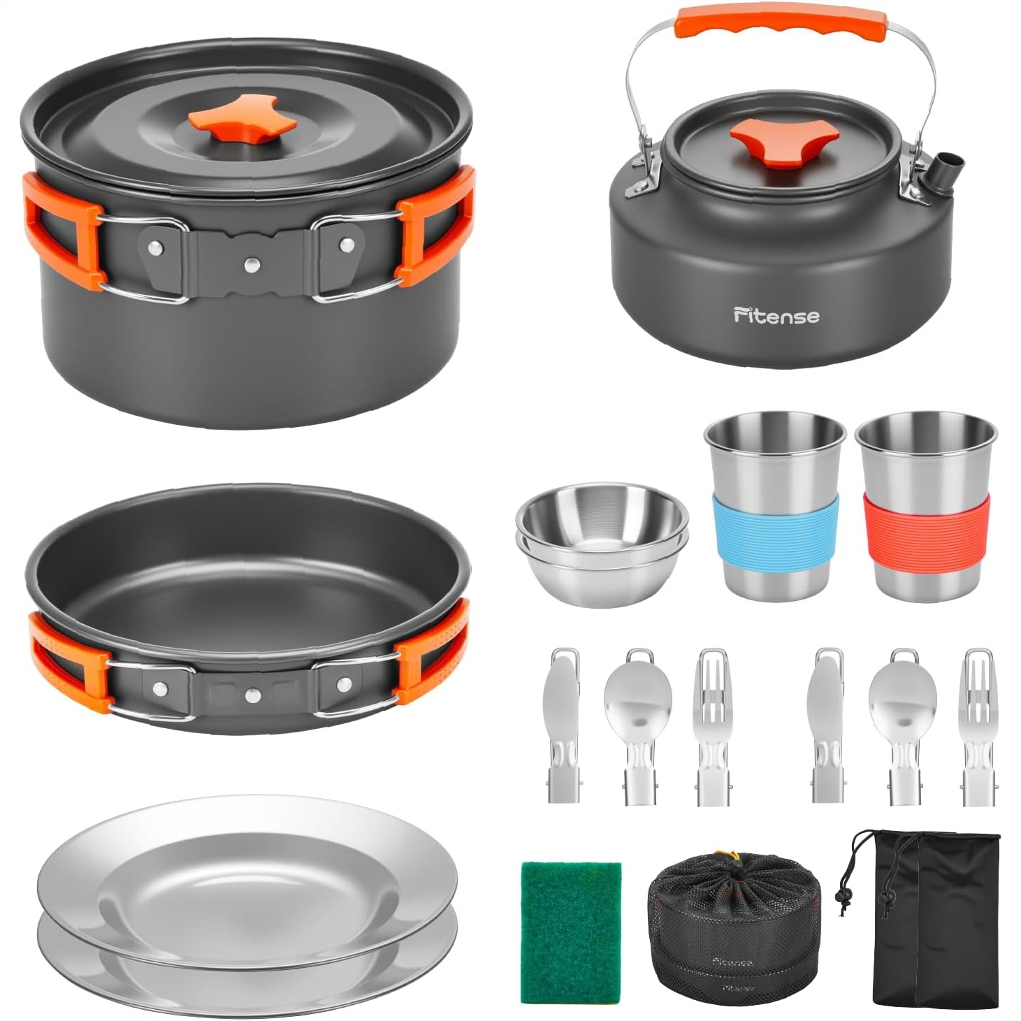 Camping Cooking Mess Kit - 21Pcs Camping Cookware Mess Kit for