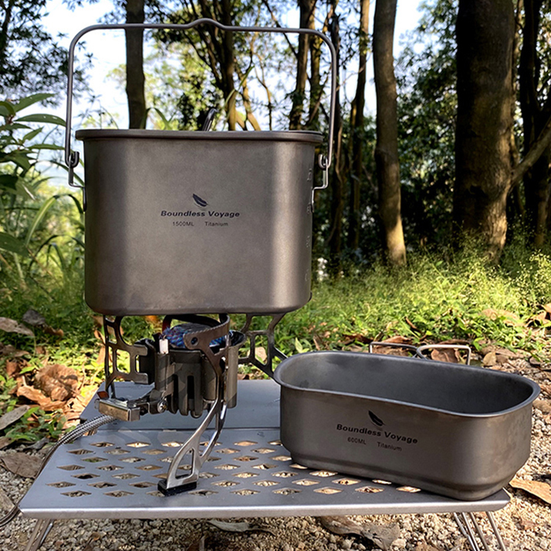 Camping Cooking Mess Kit - 1.5L Outdoor Military Canteen Mess Kit