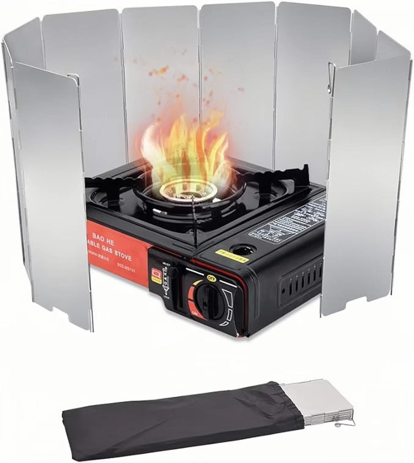 Camping Cooking Windscreen - Folding Camping Stove Windshield Gas Stove