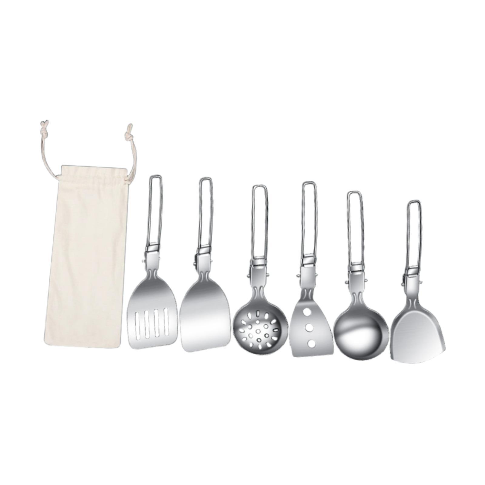 Camping Cooking Essentials Kit - Folding Camping Cookware Kit Stainless Steel