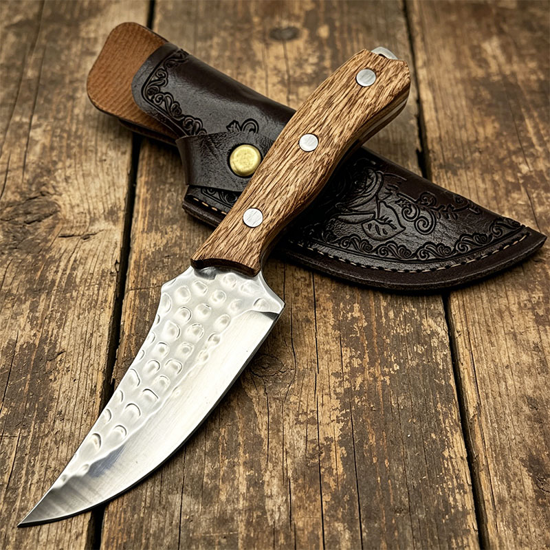 Camping Cooking Knife With Sheath - Hand Forged Kitchen Boning Knife Stainless