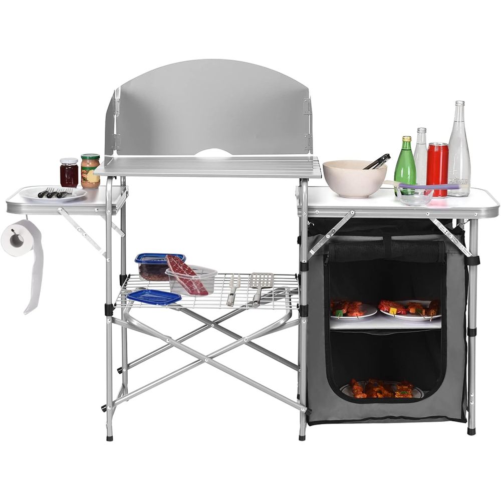 Camping Cooking Area - Camping Kitchen Table, Portable Outdoor Cooking