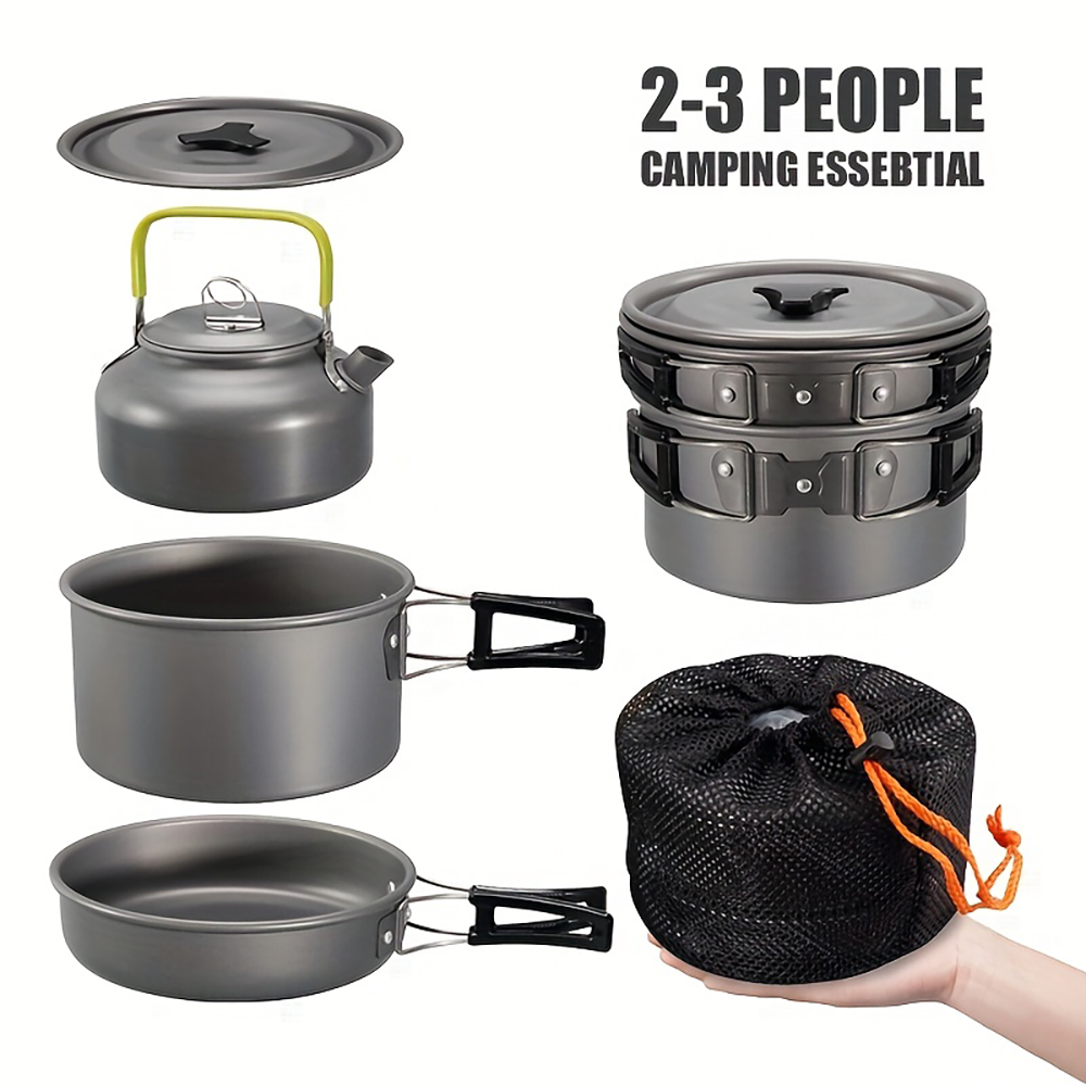 Camping Cooking Set Large - Outdoor camping cookware set made of