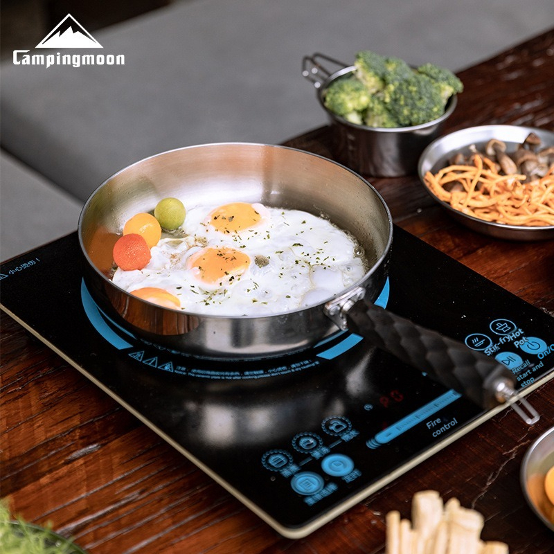 Camping Cooking Pot - CAMPINGMOON CC-23 camping three-layer steel frying