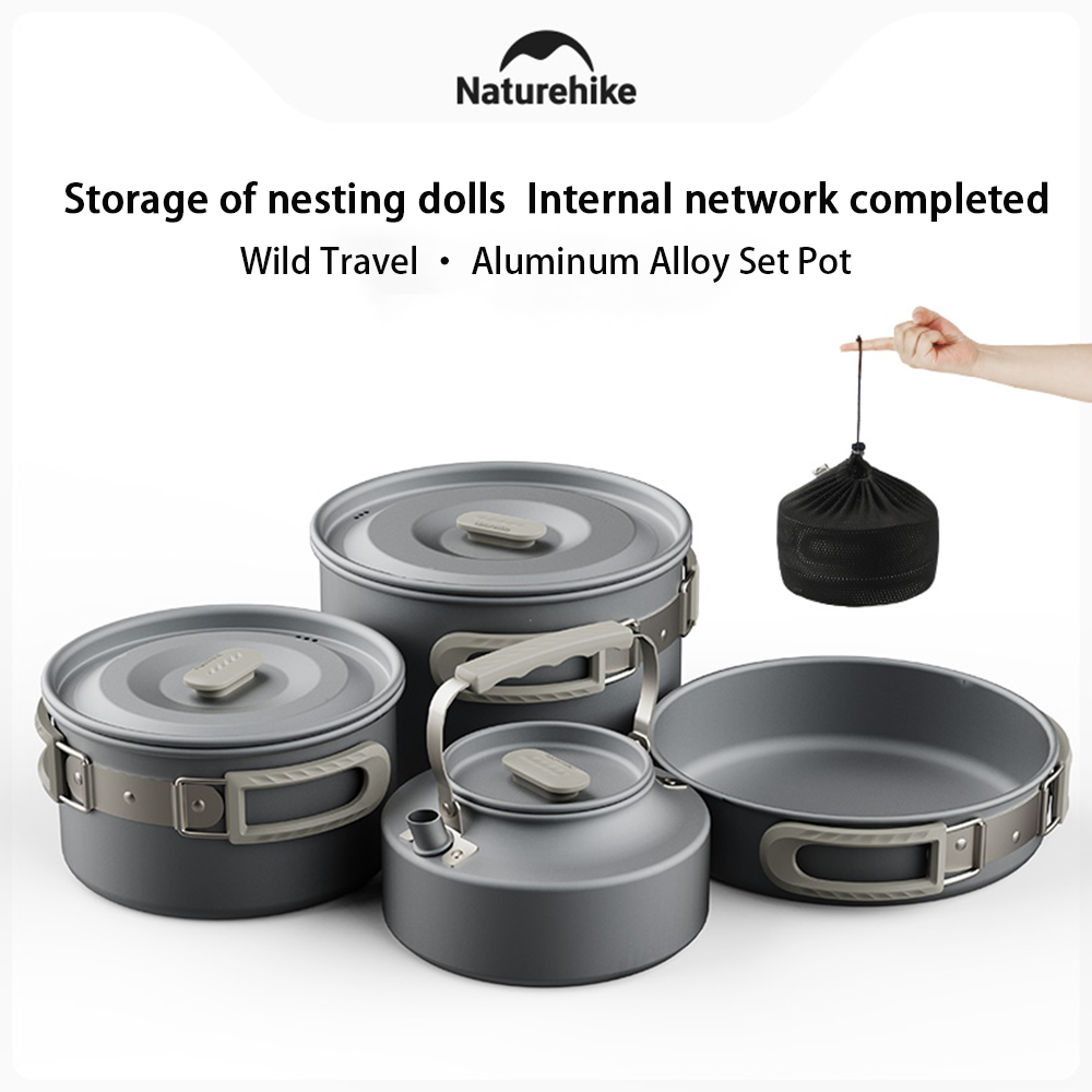 Camping Cooking Set Large - Naturehike Outdoor Pot Set,Camping Cooking Equipment,Portable