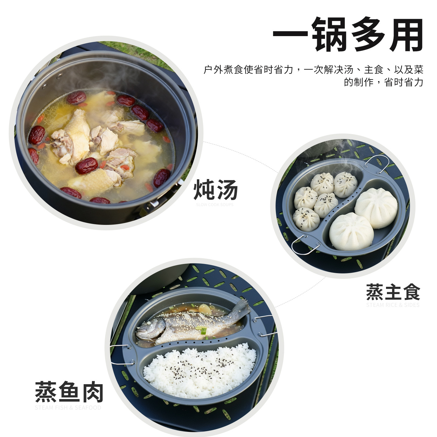 6.5L Large Capacity Mandarin D - مراجعة Camping Cooking Set Large وسعره