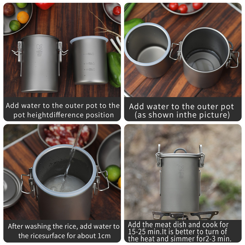 KEITH Pure Titanium Rice Cooke - مراجعة Camping Cooking Pot وسعره