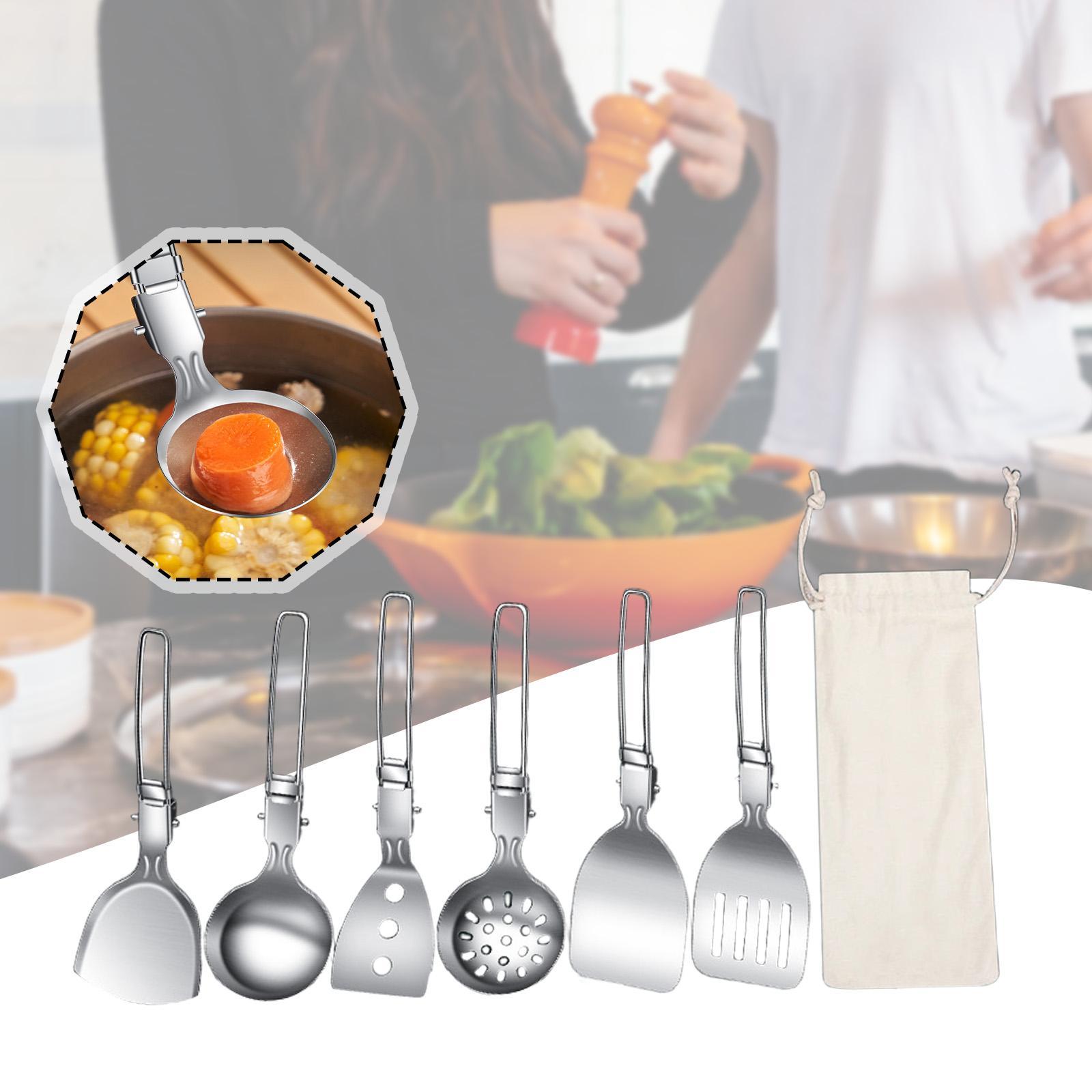 7Pcs Camp Cooking Utensil Set  - مراجعة Camping Cooking Essentials Kit وسعره