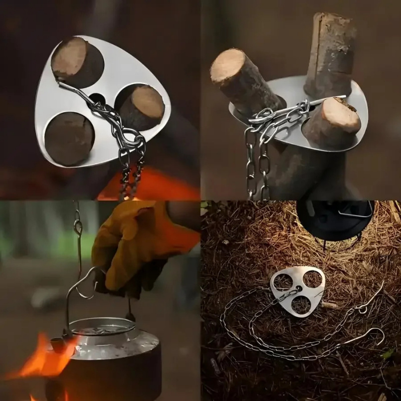 Camping Tripod Hanging Pot Bra - مراجعة Camping Cooking Tripod وسعره