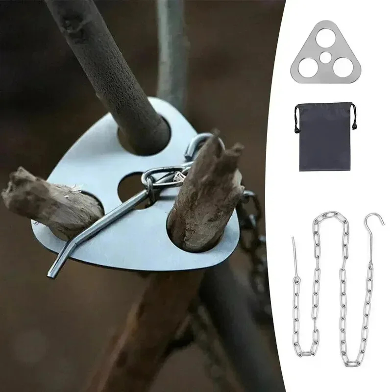 Camping Tripod Hanging Pot Bra - مراجعة Camping Cooking Tripod وسعره