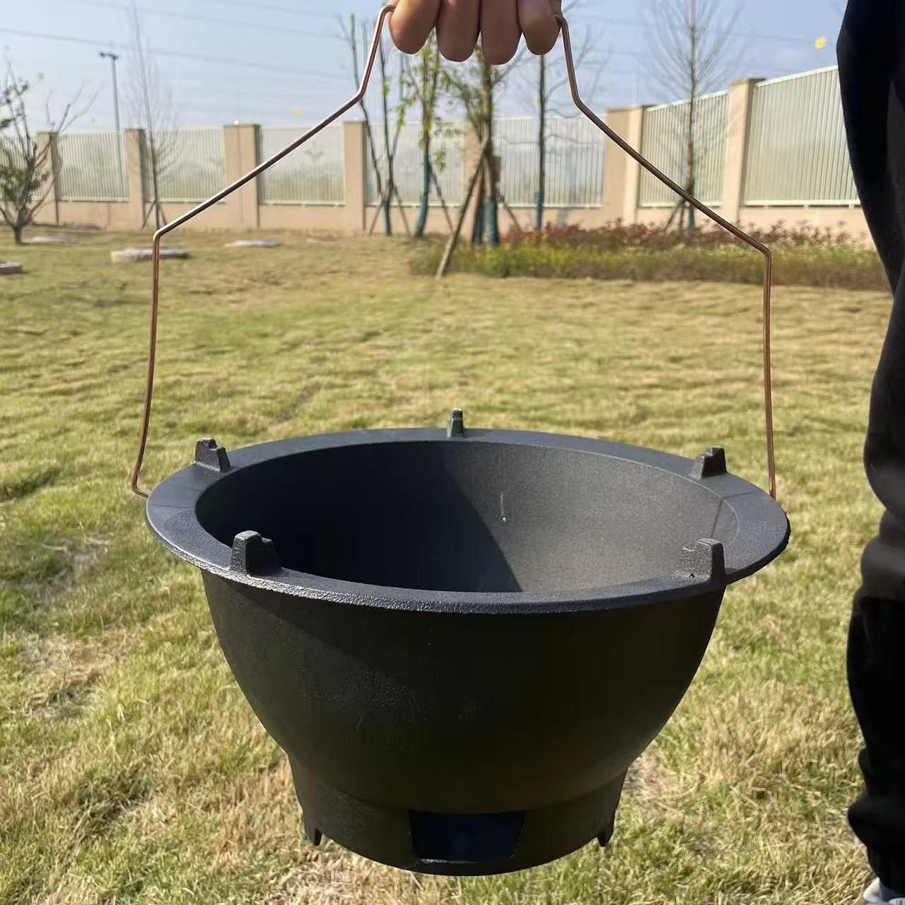 Traditional Cast Iron Carbon S - مراجعة Camping Cooking Fire Pit وسعره