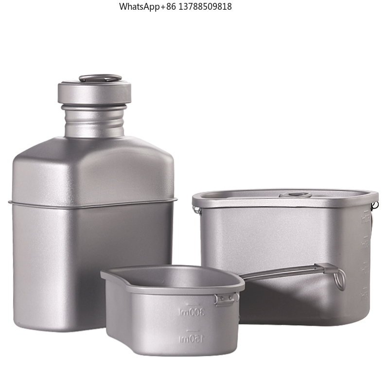 Outdoor Camping Titanium Drink - مراجعة Camping Cooking Mess Kit وسعره