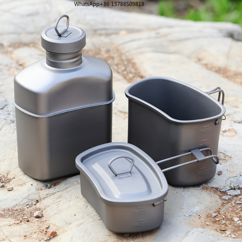 Outdoor Camping Titanium Drink - مراجعة Camping Cooking Mess Kit وسعره