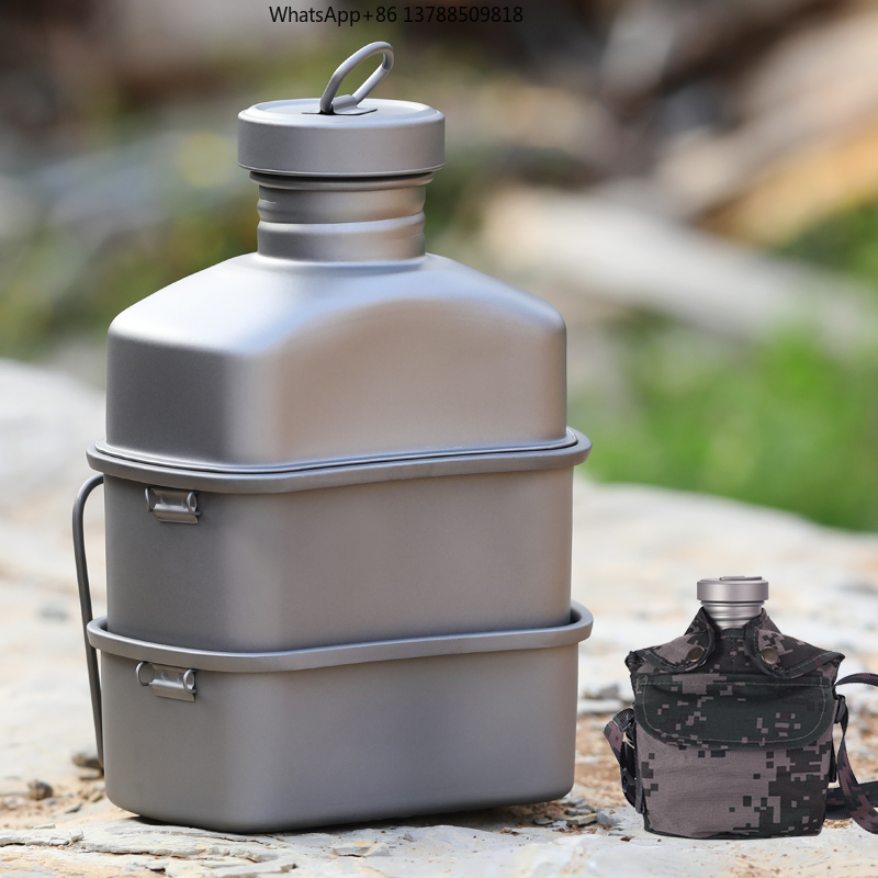 Outdoor Camping Titanium Drink - مراجعة Camping Cooking Mess Kit وسعره