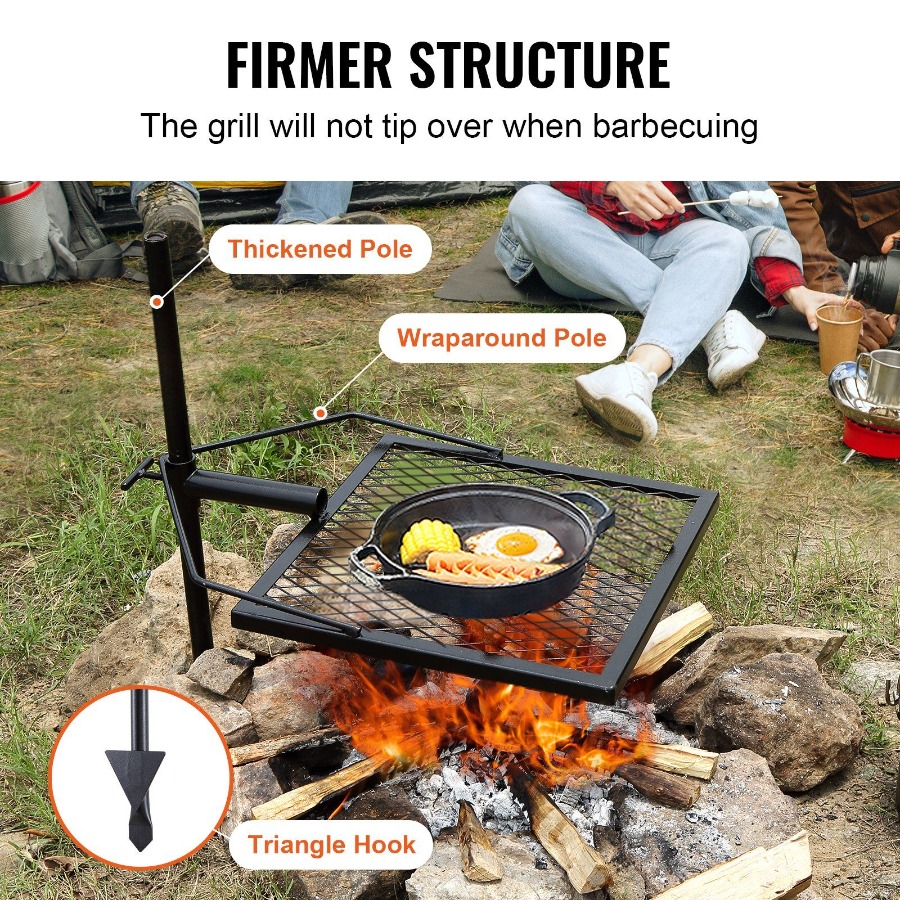 Swivel Campfire Grill for Fire - مراجعة Camping Cooking Fire Pit وسعره