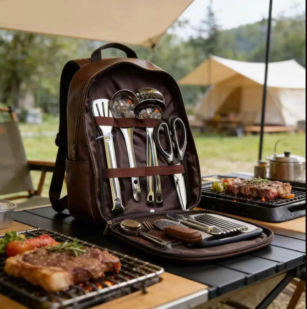 Compact All-in-One Portable Ca - مراجعة Camping Cooking Essentials Kit وسعره