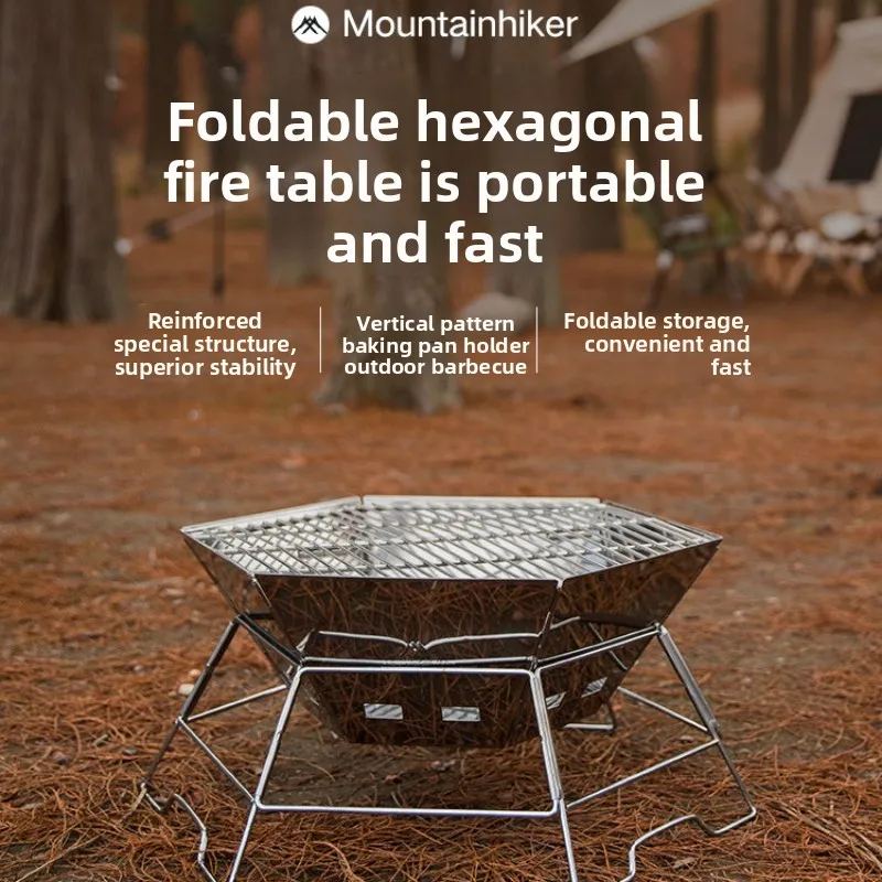 MOUNDAINHIKER Camping BBQ Port - مراجعة Camping Cooking Fire Pit وسعره