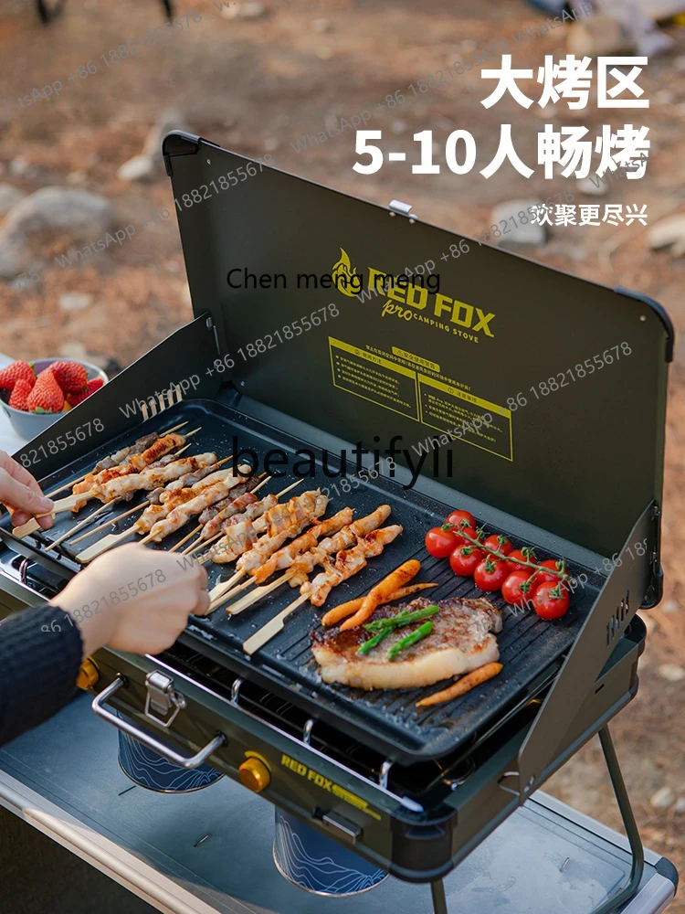 Z189 Double Head Gas Grill Coo - مراجعة Camping Double Cooking Stove وسعره
