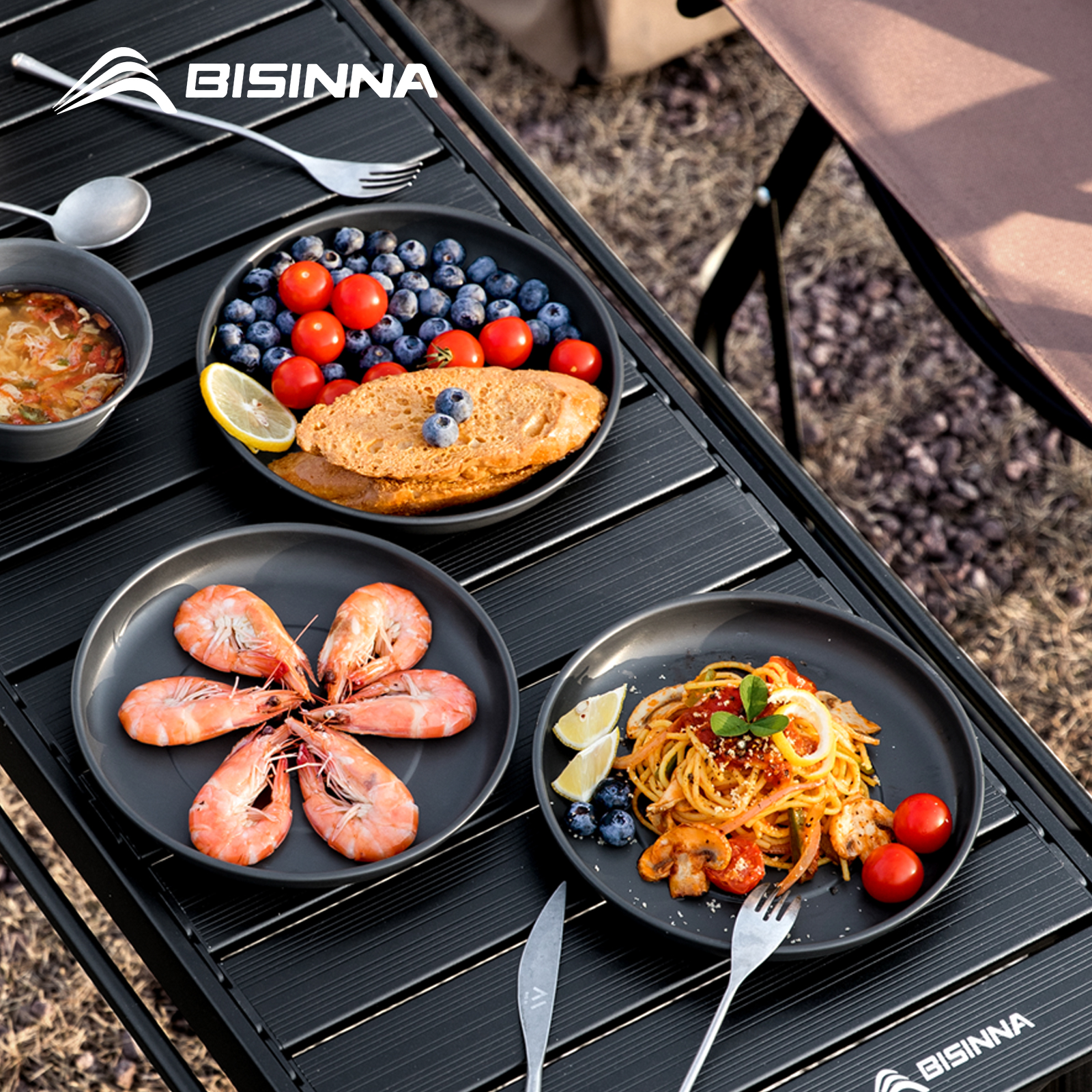 BISINNA Camping Plate Lightwei - مراجعة Camping Cooking Dishes وسعره