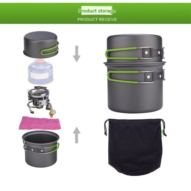 New BRS-T15A Camping Cookware  - مراجعة Camping Cooking Mess Kit وسعره