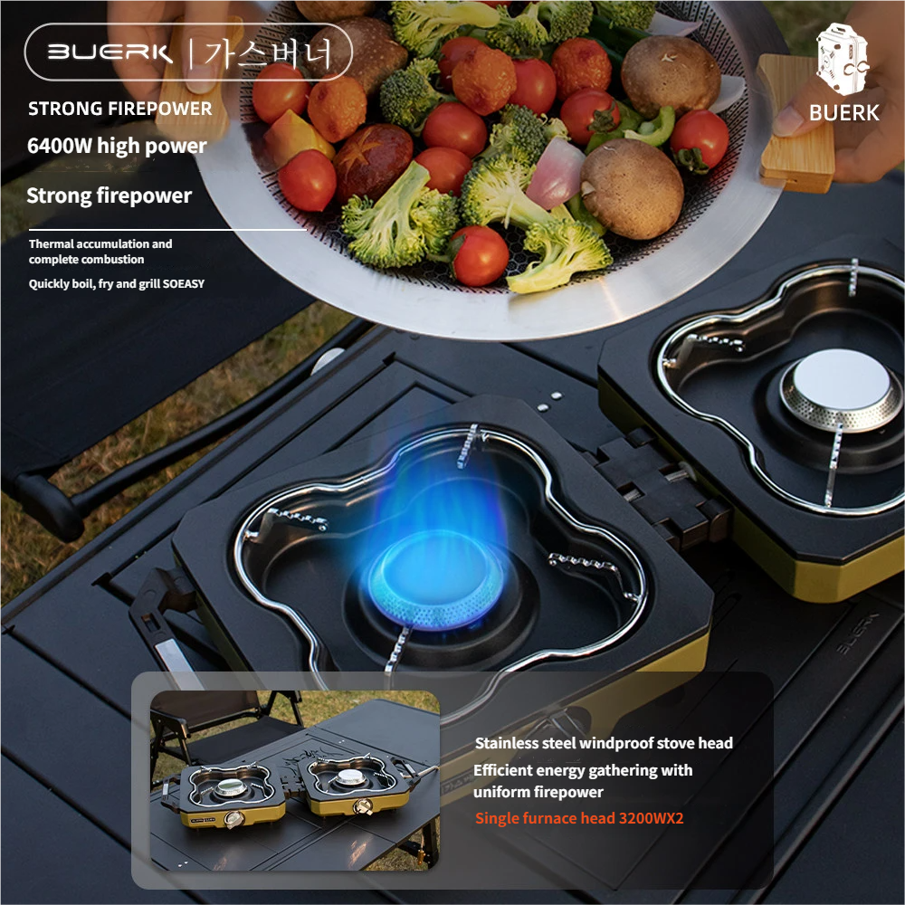 Double Head Stove Dual Burner  - مراجعة Camping Double Cooking Stove وسعره