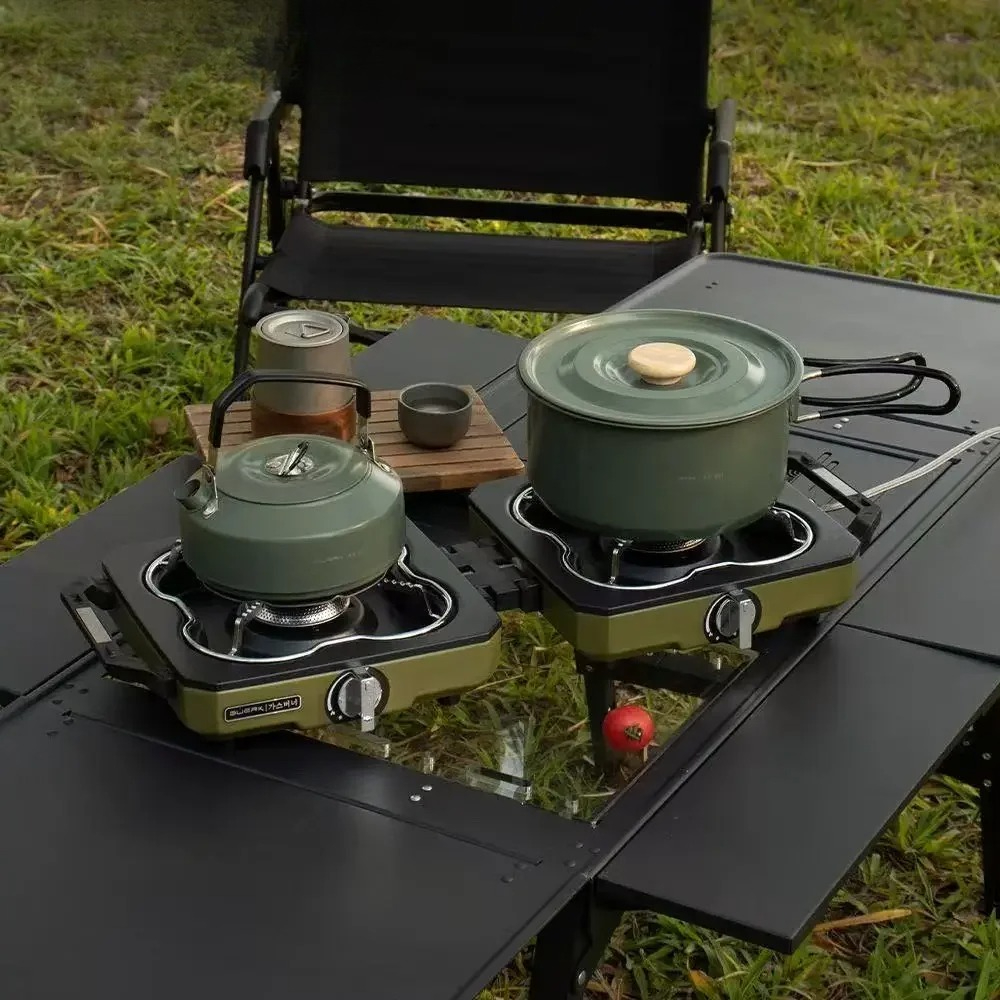 Double Head Stove Dual Burner  - مراجعة Camping Double Cooking Stove وسعره