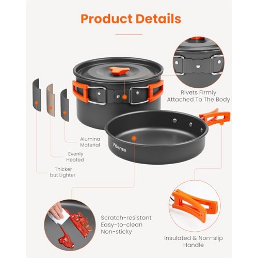 21Pcs Camping Cookware Mess Ki - مراجعة Camping Cooking Essentials Kit وسعره