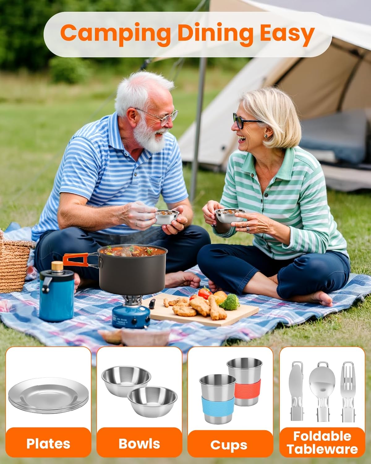 21Pcs Camping Cookware Mess Ki - مراجعة Camping Cooking Mess Kit وسعره