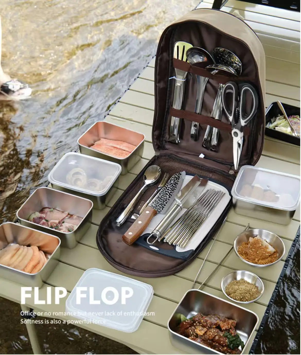 Compact All-in-One Portable Ca - مراجعة Camping Cooking Essentials Kit وسعره