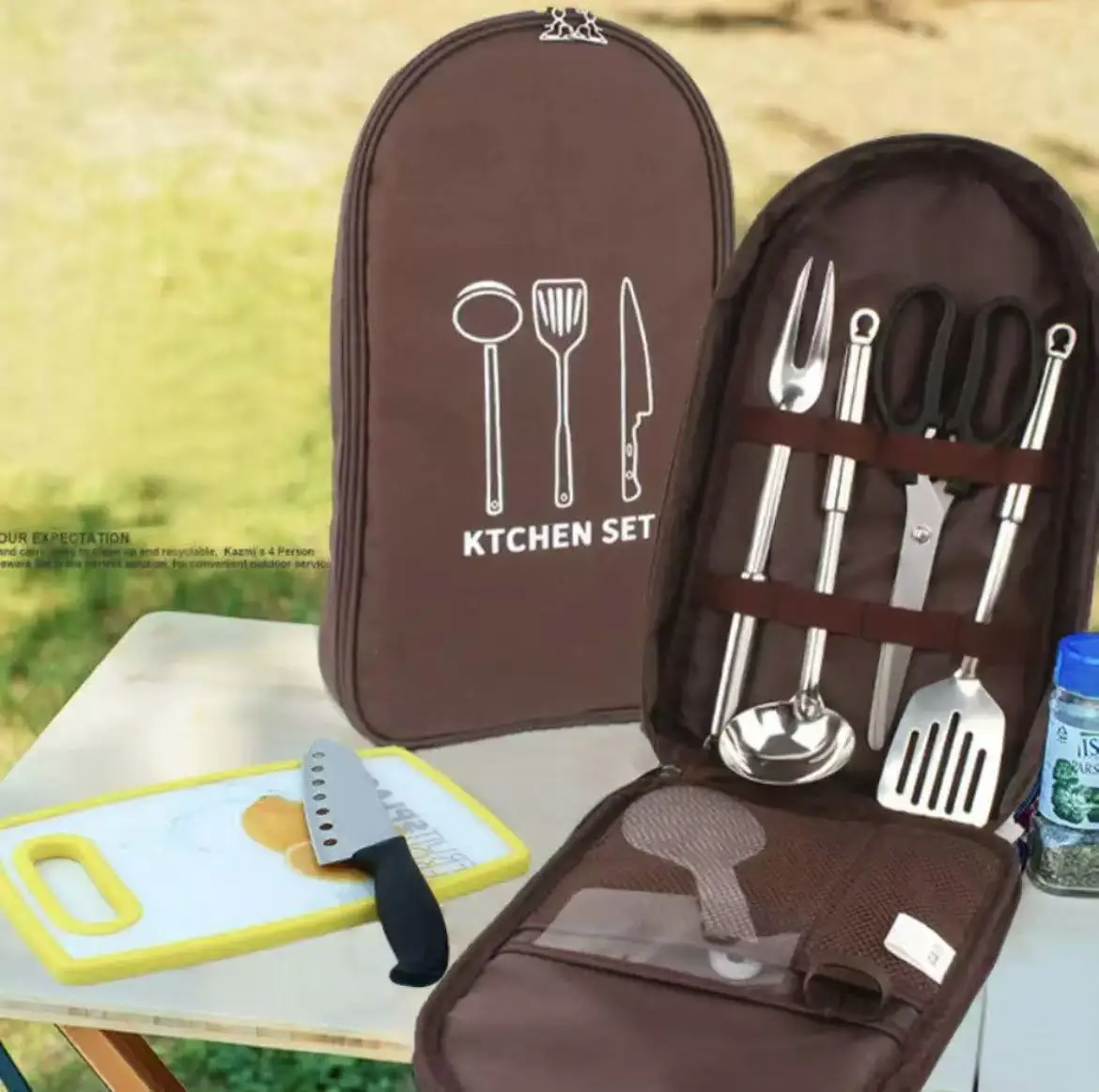 Compact All-in-One Portable Ca - مراجعة Camping Cooking Essentials Kit وسعره