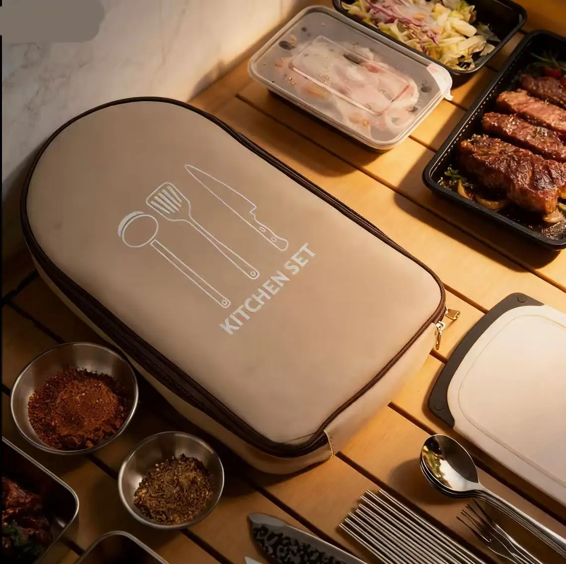 Compact All-in-One Portable Ca - مراجعة Camping Cooking Essentials Kit وسعره