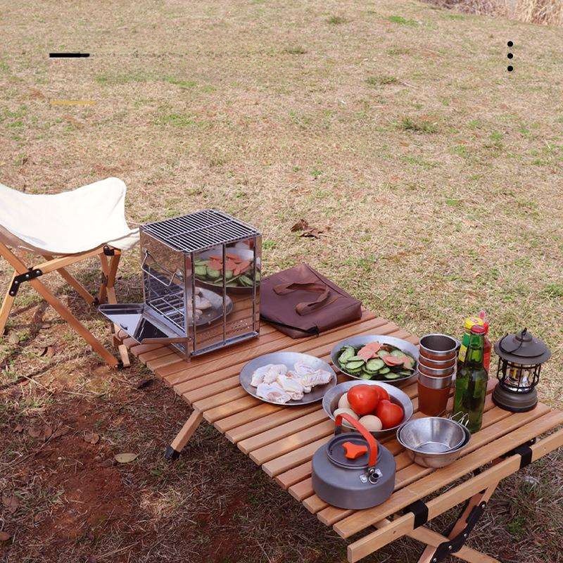 Portable Outdoor Camping BBQ S - مراجعة Camping Cooking Fire Pit وسعره