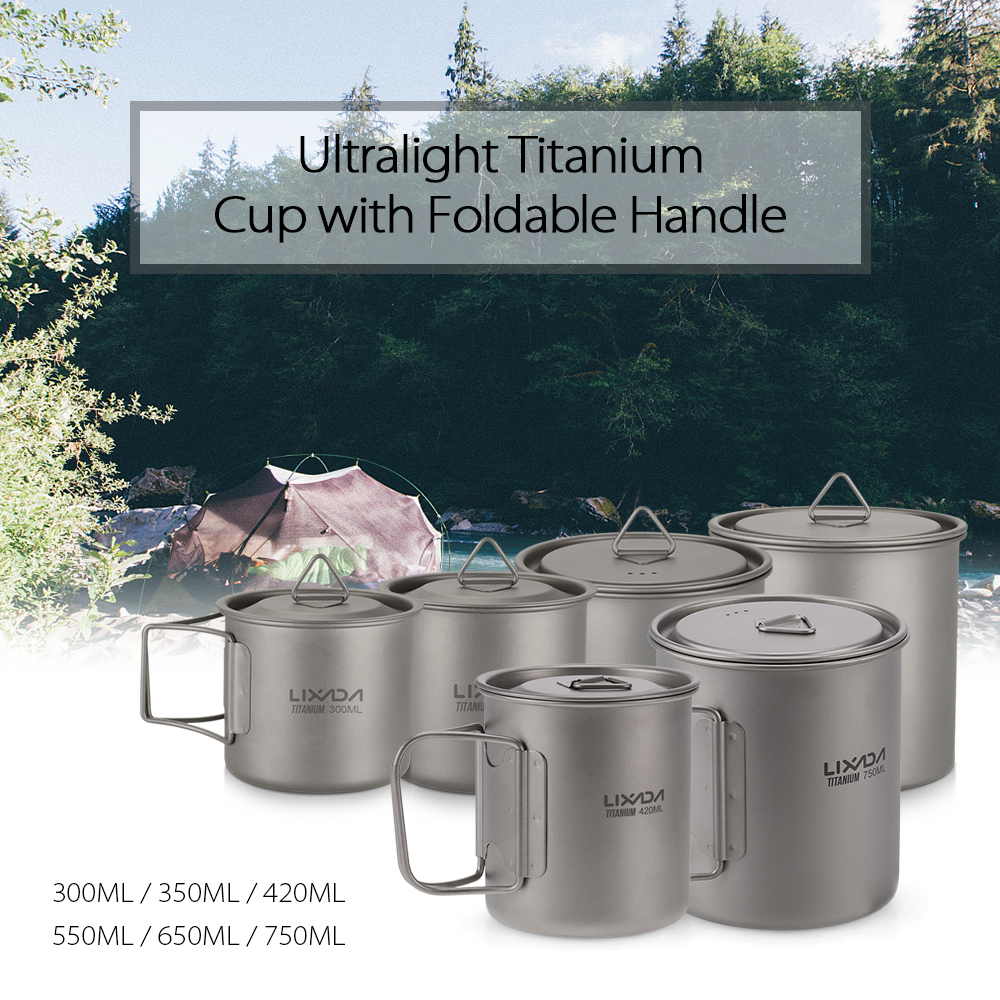 Lixada Water Cup Mug Titanium  - مراجعة Camping Cooking Mug وسعره
