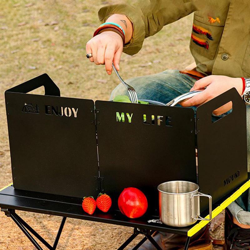 Four-Fold Gas Stove Wind Shiel - مراجعة Camping Cooking Windscreen وسعره
