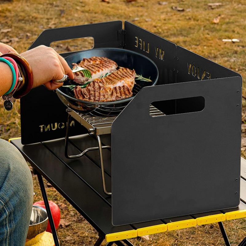 Four-Fold Gas Stove Wind Shiel - مراجعة Camping Cooking Windscreen وسعره