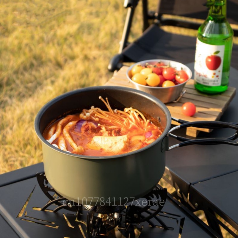 0.9L/1.2L/2.2L/3.5L 4pcs Outdo - مراجعة Camping Cooking Set Large وسعره