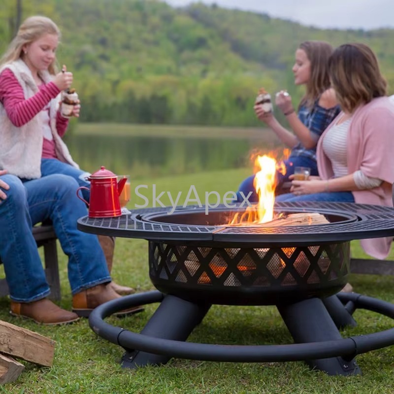 Heavy Duty Outdoor Metal BBQ G - مراجعة Camping Cooking Fire Pit وسعره