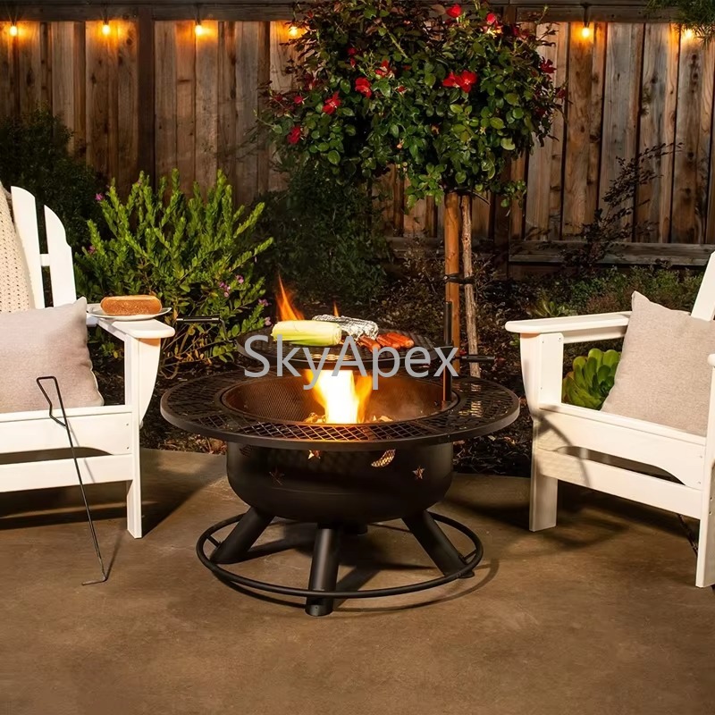 Heavy Duty Outdoor Metal BBQ G - مراجعة Camping Cooking Fire Pit وسعره