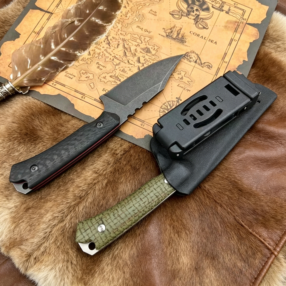 Serrated Spine Design Lightwei - مراجعة Camping Cooking Knife With Sheath وسعره