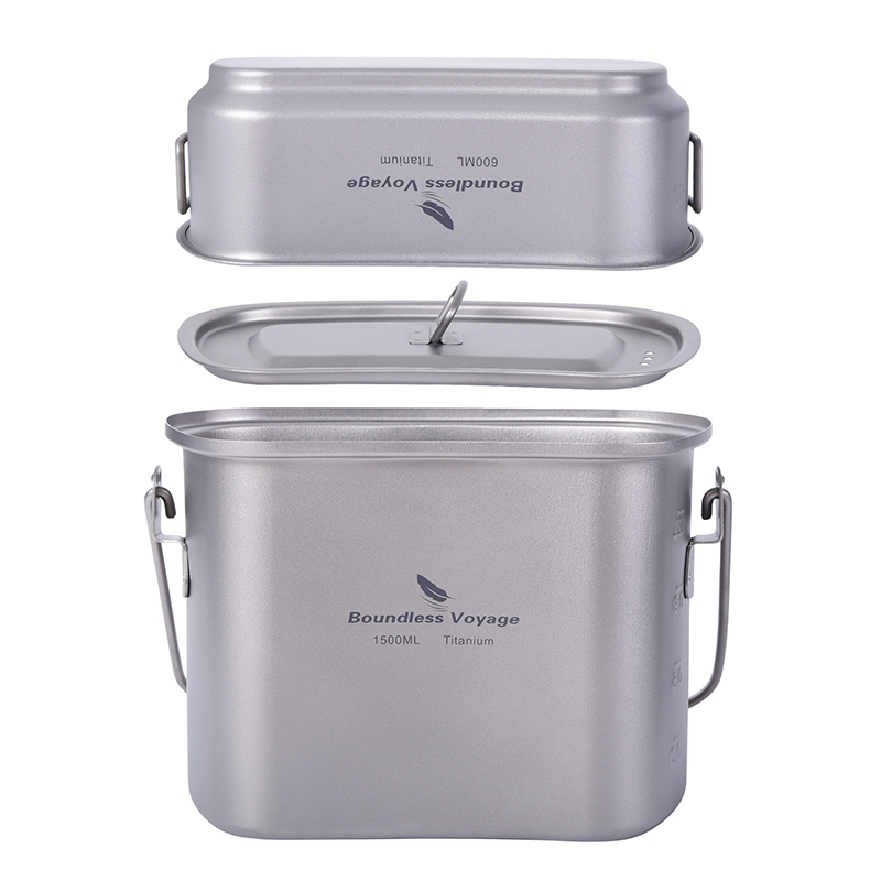 1.5L Outdoor Military Canteen  - مراجعة Camping Cooking Mess Kit وسعره