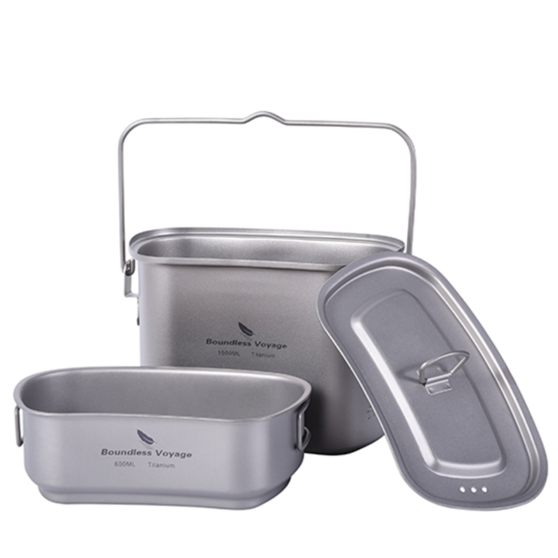1.5L Outdoor Military Canteen  - مراجعة Camping Cooking Mess Kit وسعره
