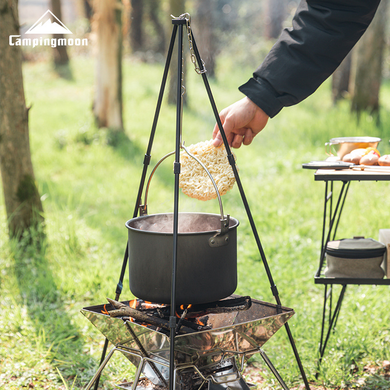 CAMPINGMOON MS-105-BK MS-105-B - مراجعة Camping Cooking Tripod وسعره