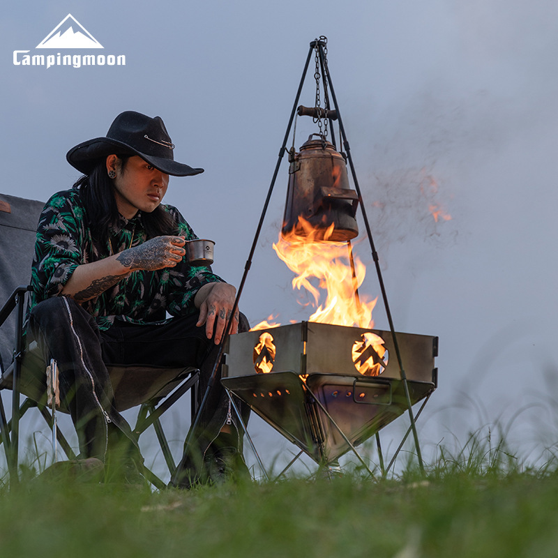 CAMPINGMOON MS-105-BK MS-105-B - مراجعة Camping Cooking Tripod وسعره