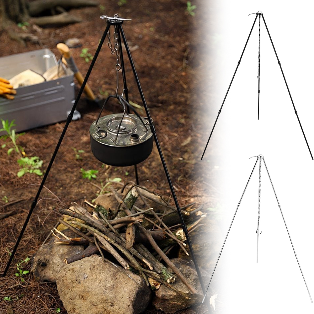 1Pc Outdoor Bonfire Tripod Cam - مراجعة Camping Cooking Tripod وسعره