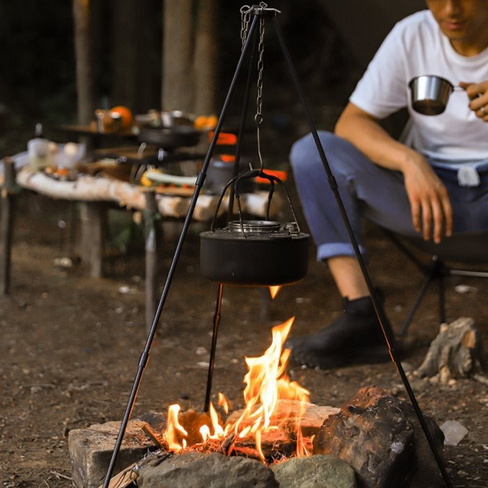1Pc Outdoor Bonfire Tripod Cam - مراجعة Camping Cooking Tripod وسعره