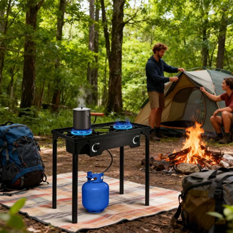 Power 150000 Double Stove For  - مراجعة Camping Double Cooking Stove وسعره